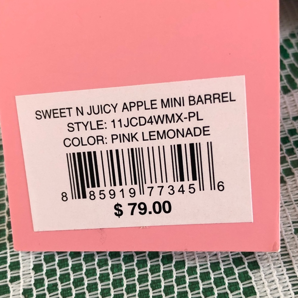 Juicy Couture Pink Velvet Barrel Bag with Heart Charm and Strawberry Pouch - Picture 3 of 11